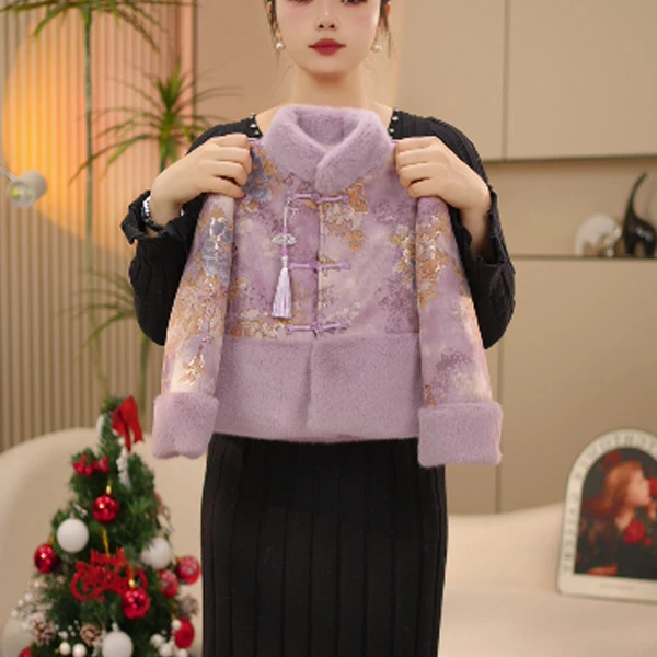 【现货在仓】【九糖】女童拜年服加绒国风刺绣外套加绒女童过年服2025