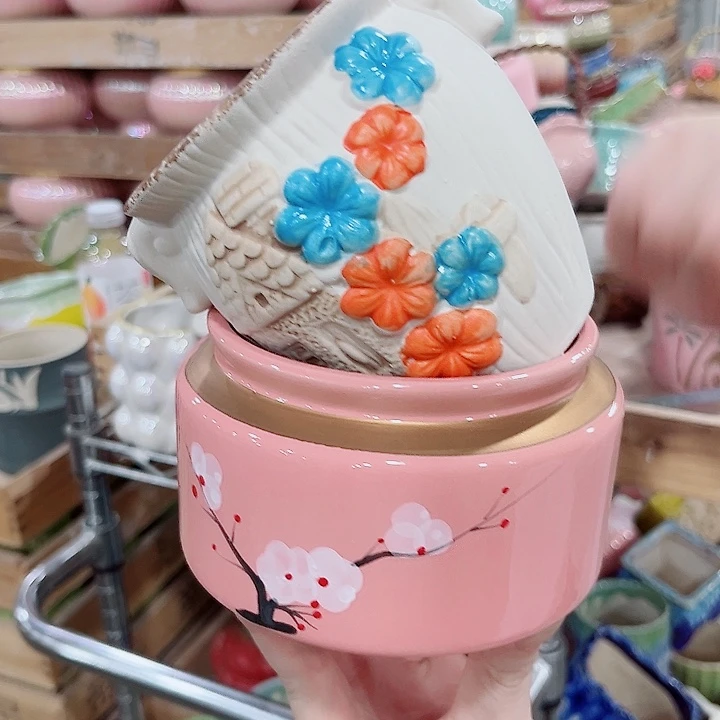 有孔.凑单10元陶瓷花盆发货！