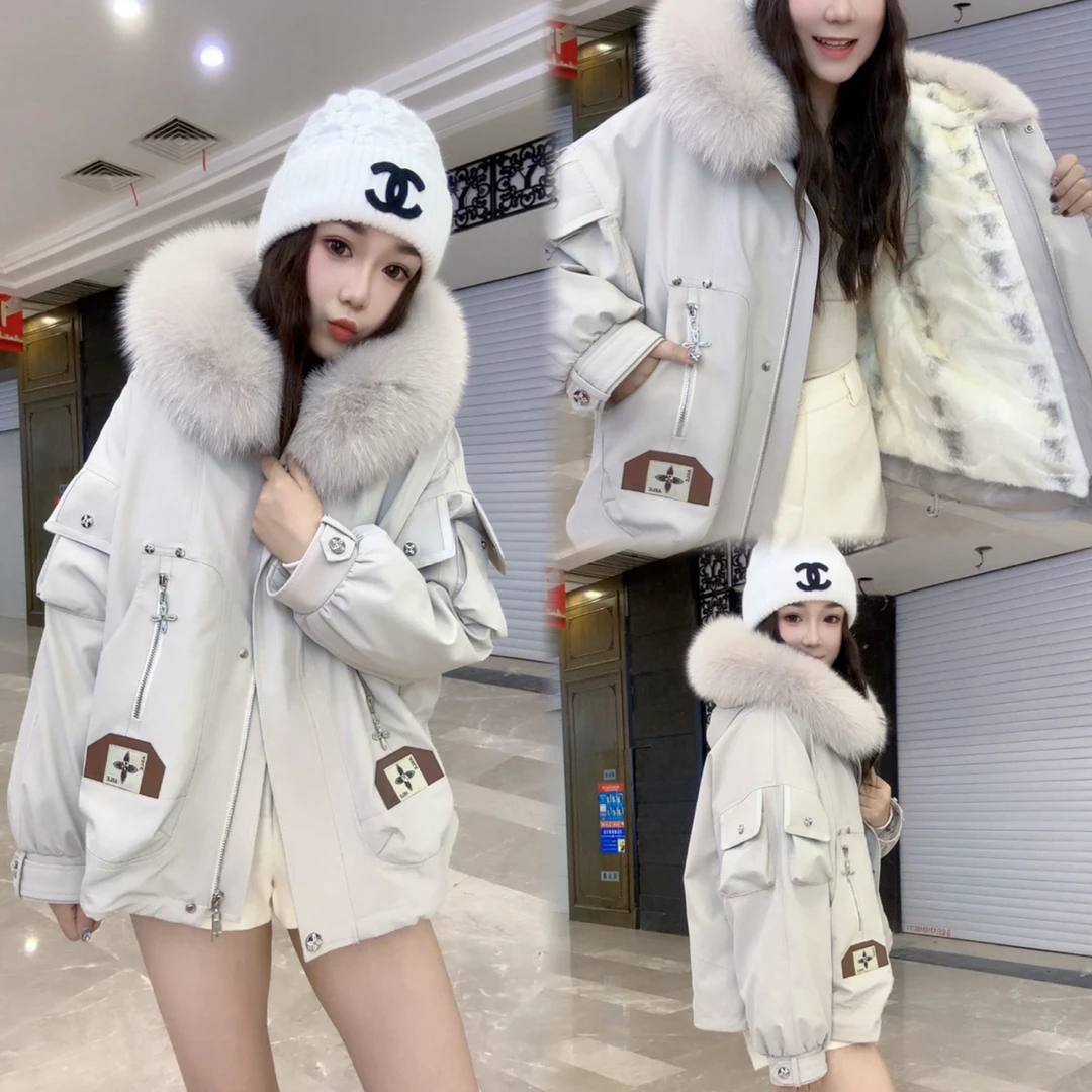 22001貂内胆兔毛袖派克服