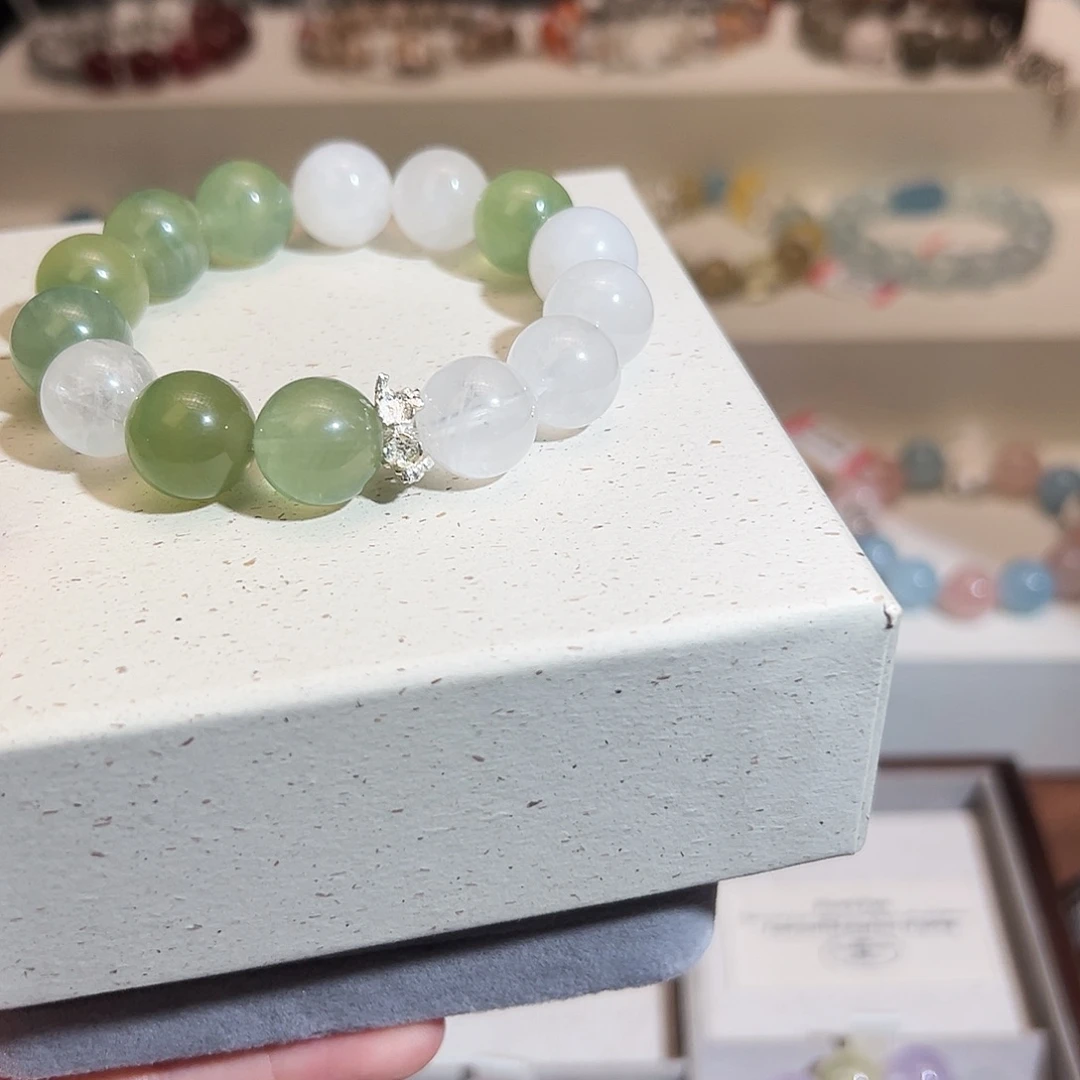 合金手链烟晶绿白