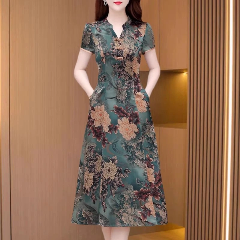 高端气质年轻款改良旗袍连衣裙子2025新款女装夏季轻奢高级感妈妈