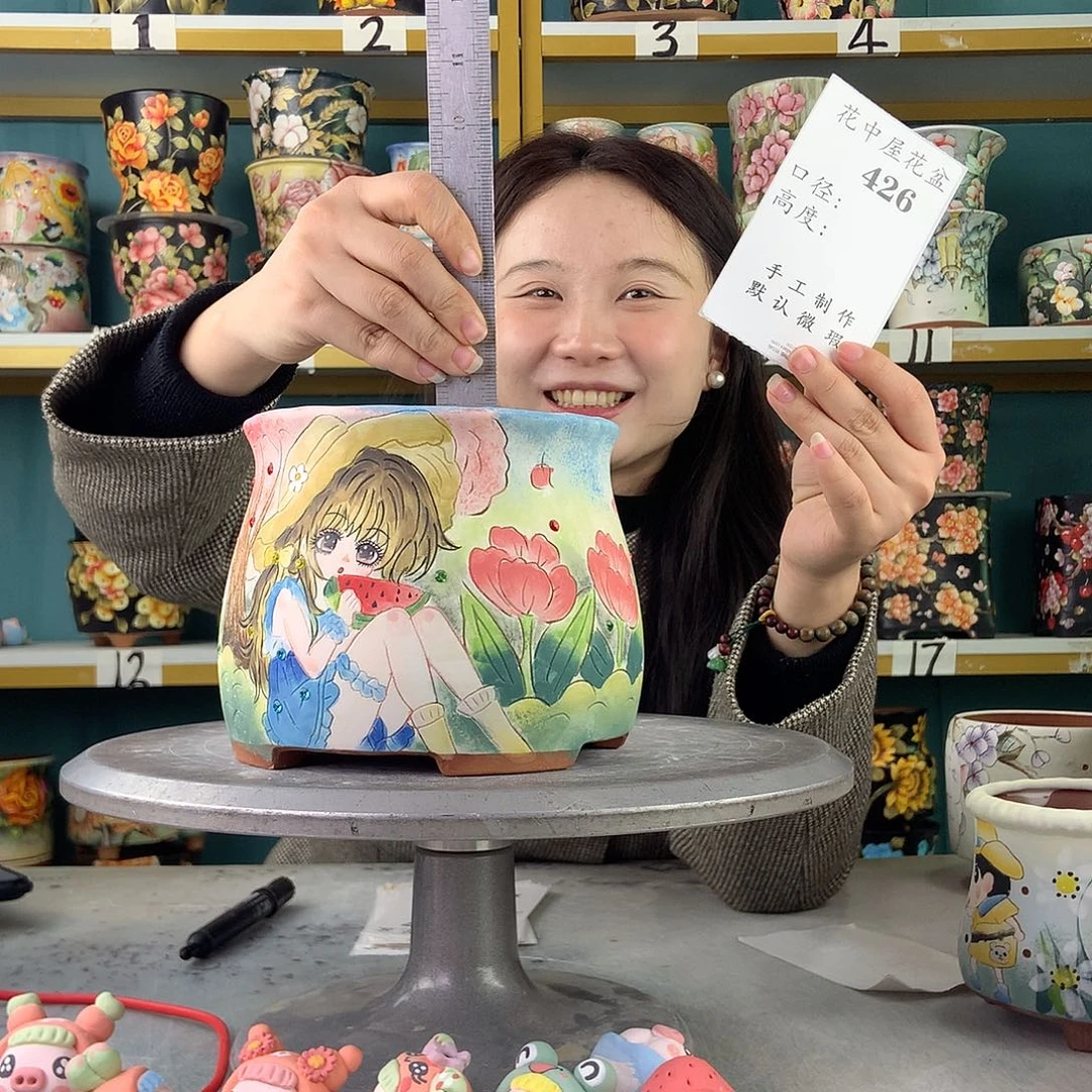 陶景德镇手工花盆426