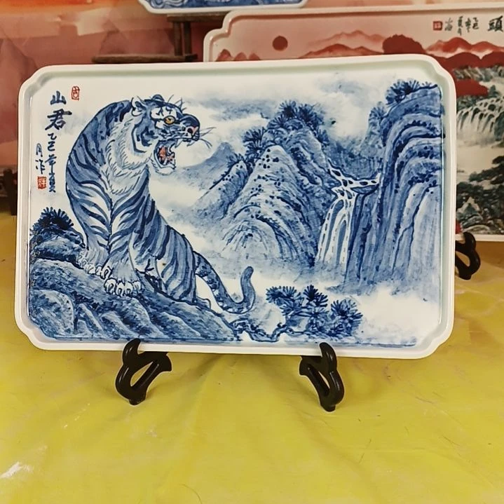 冰***泉景德镇手绘釉下彩手绘画