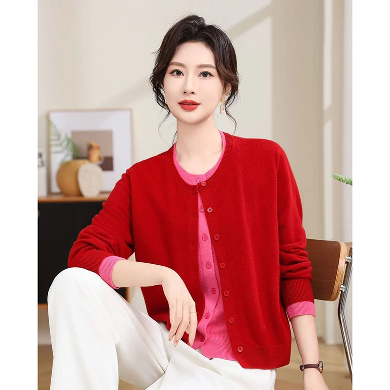 【香嘉怡新品】XJYD2375女士上衣绵羊毛2024早秋新款加厚网红款