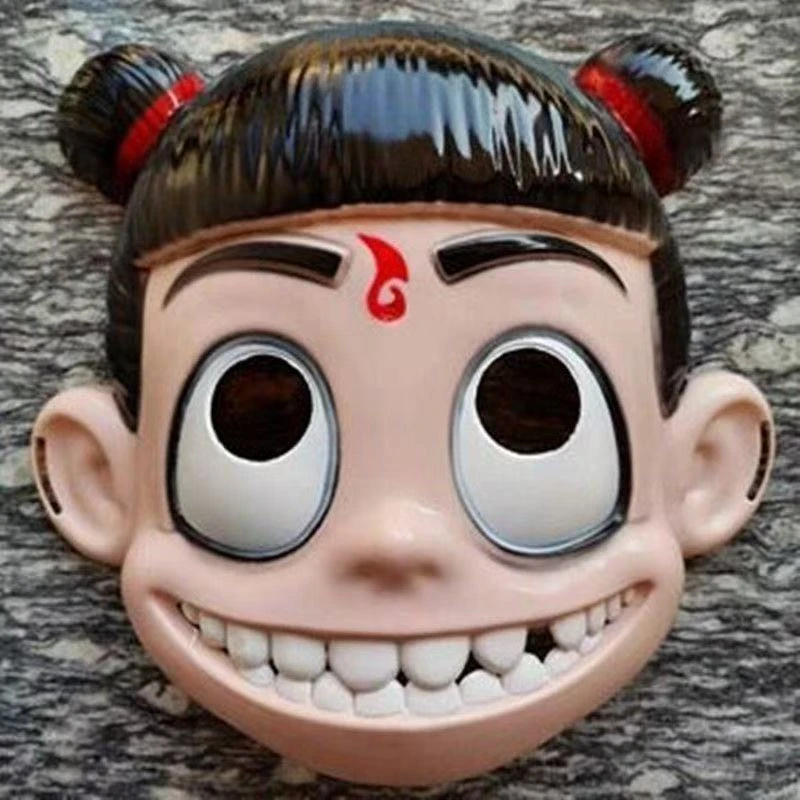 六一节哪吒之魔童降世哪吒面具人脸软底套装幼儿园活动面具大人