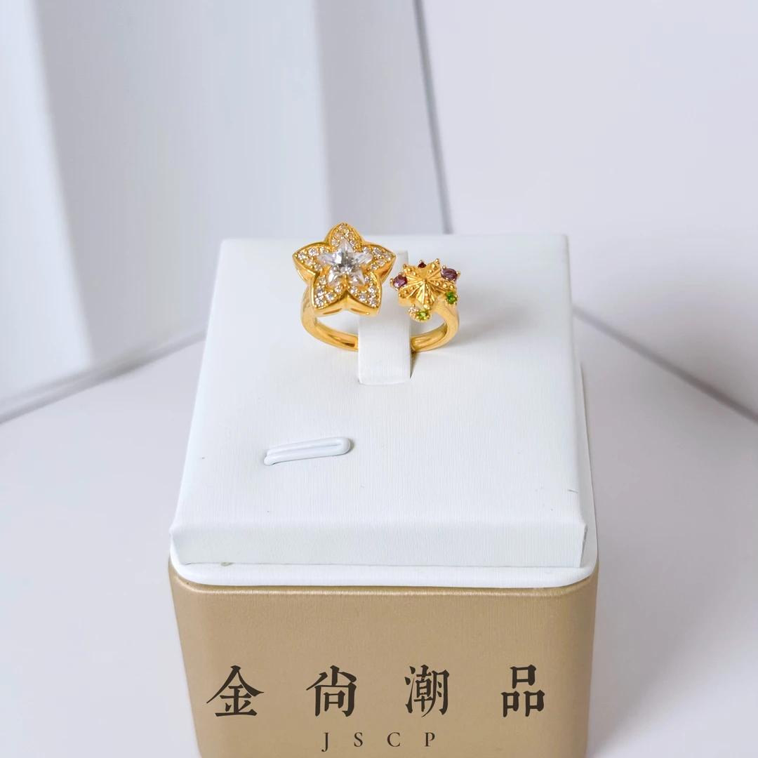 【繁星戒指】足金999黄金5G无氰工艺繁星戒指