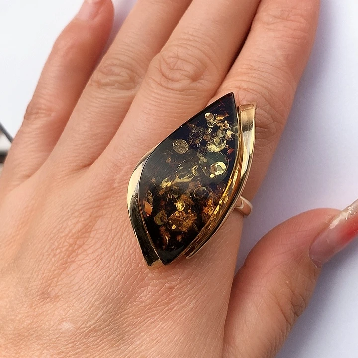 绿珀戒指银S925镶嵌戒指