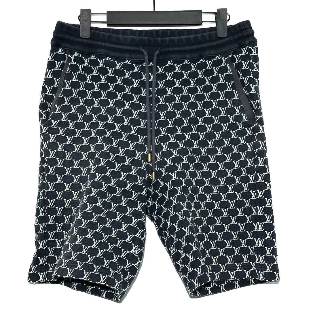 99新 LouisVuitton/路易威登 L码 满印logo针织短裤 0816