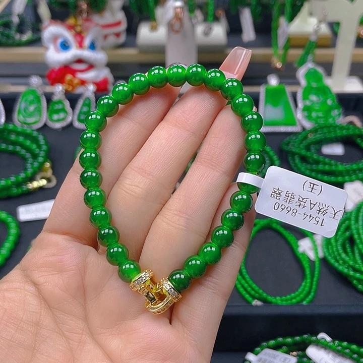 未镶嵌手链翡翠满色手链7