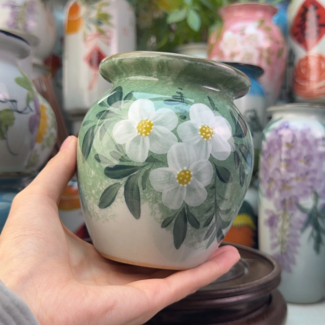景德镇陶瓷手绘花瓶无孔