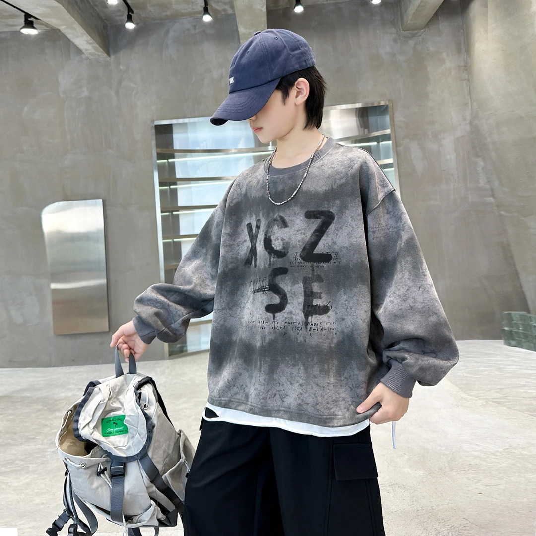 潮酷痞帅童装男童2025新款秋装卫衣中大童儿童春秋款衣服秋季上衣