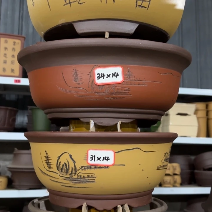 紫砂花盆100-4。