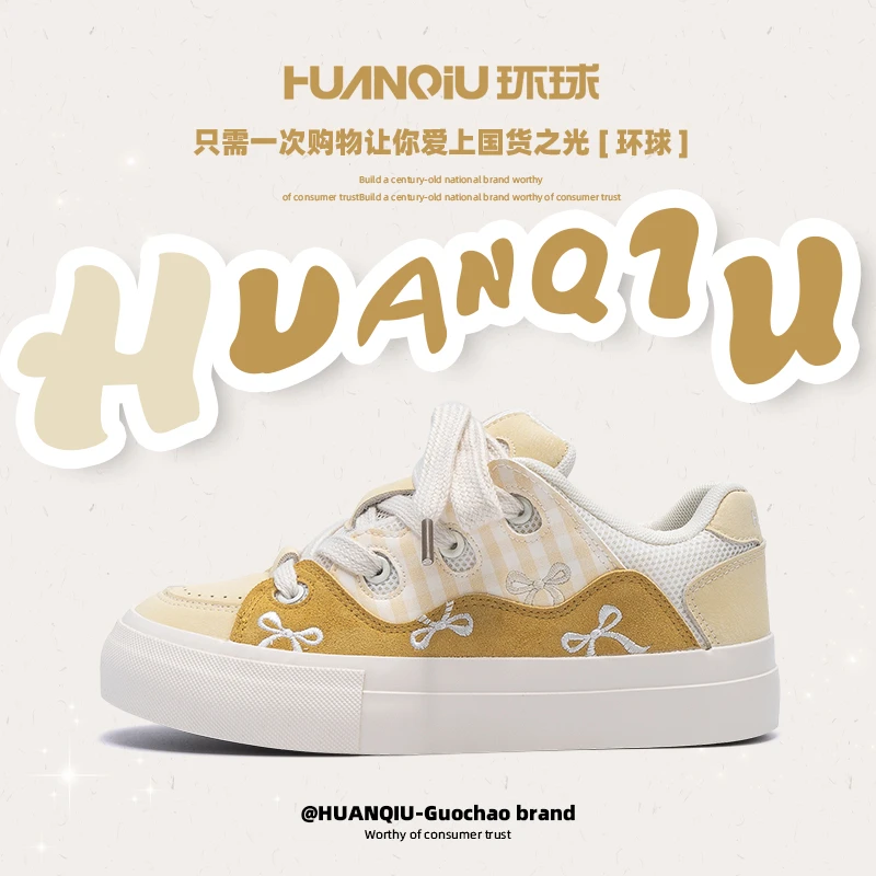 环球厚底蝴蝶结百搭板鞋女款2025新款夏季休闲鞋子女爆款小众女鞋