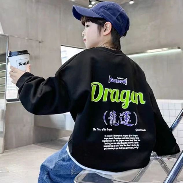 502097童装男童卫衣2025新春季儿童休闲卫衣洋气潮酷外搭上衣卫衣