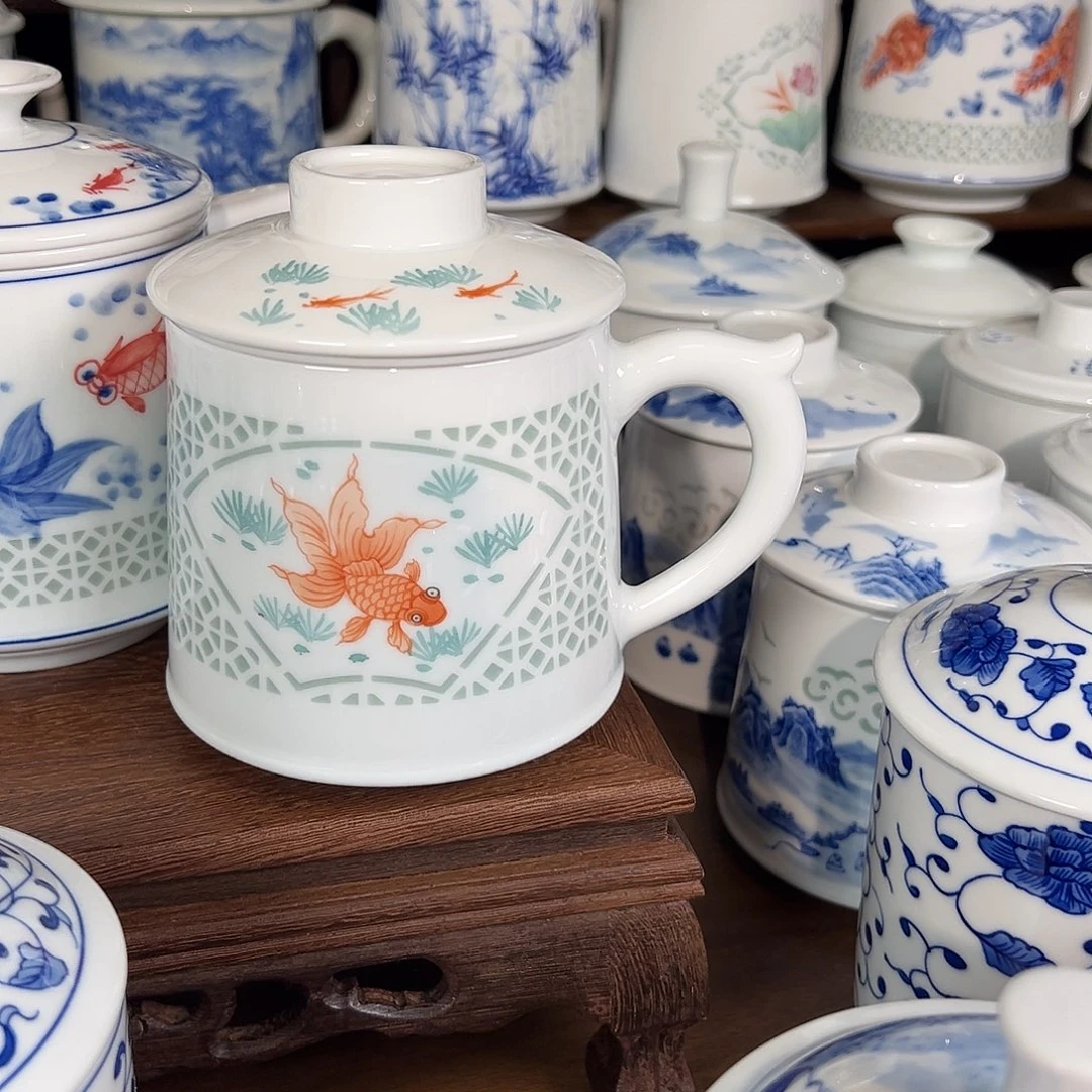 一***木景德镇高温陶瓷办公杯