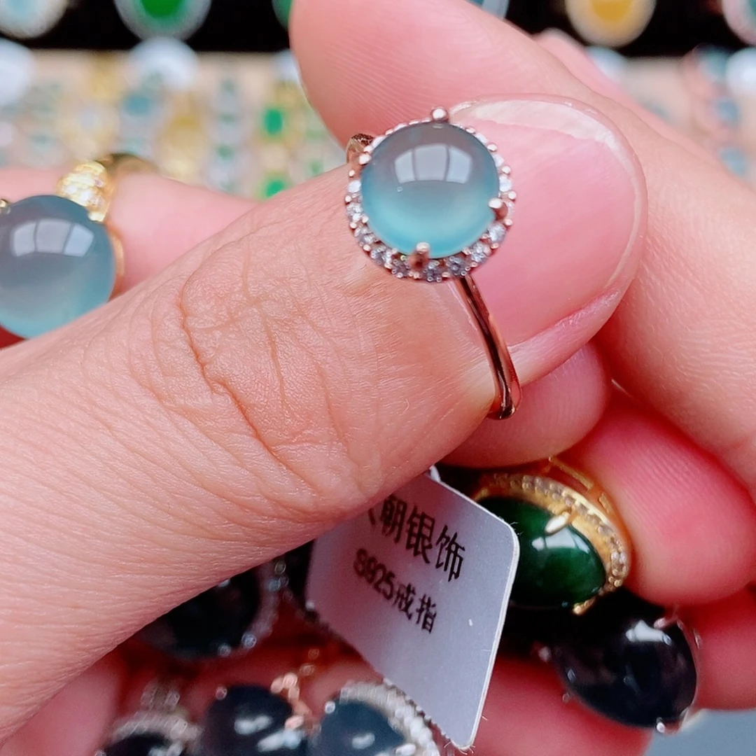 翡翠银S925镶嵌戒指