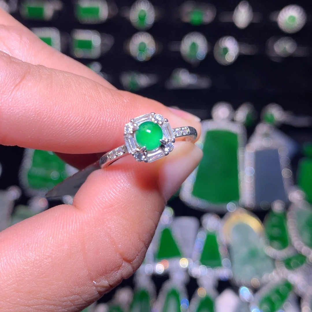 【闪购商品】翡翠银S925镶嵌颈饰天然翡翠