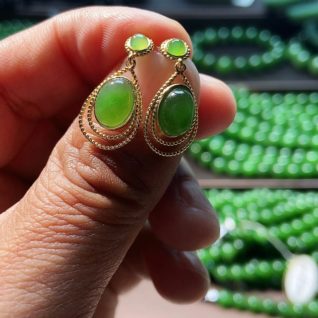 和田玉（碧玉）银S925镶嵌手链