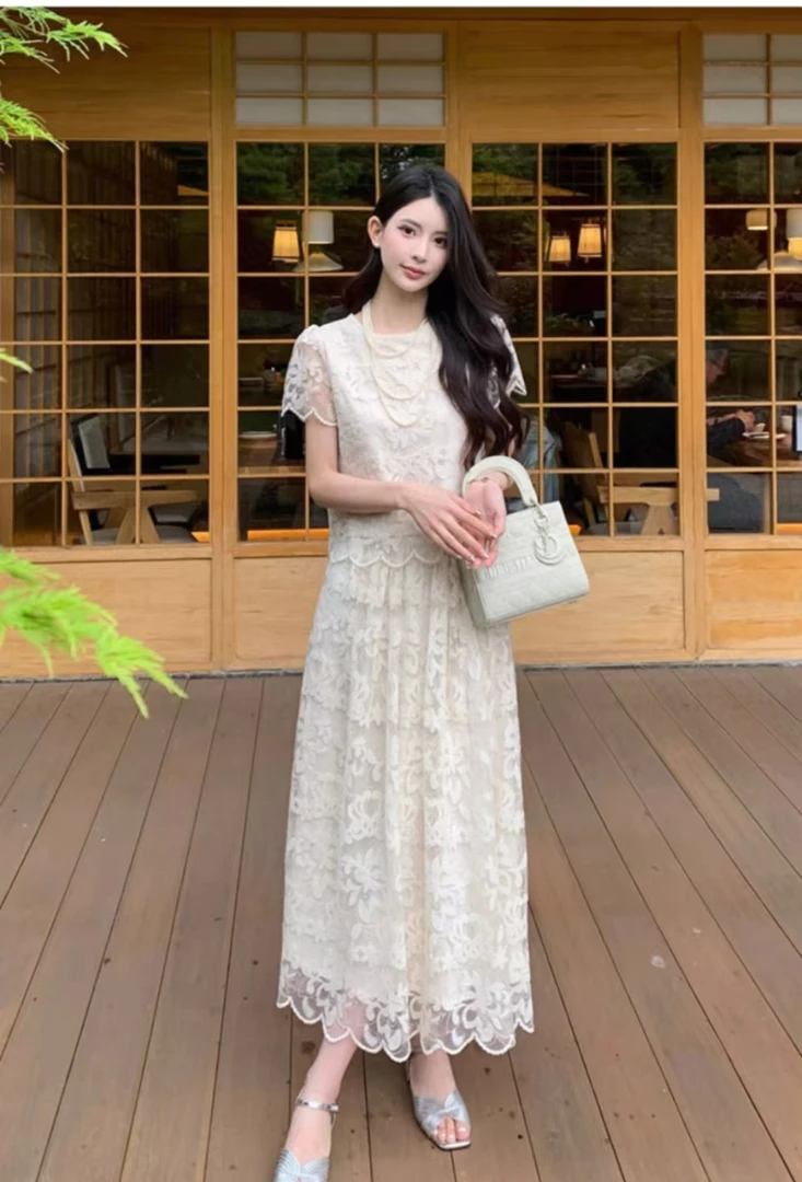 2025夏季气质显瘦重工绣花衬衫半身裙两件套装女-978