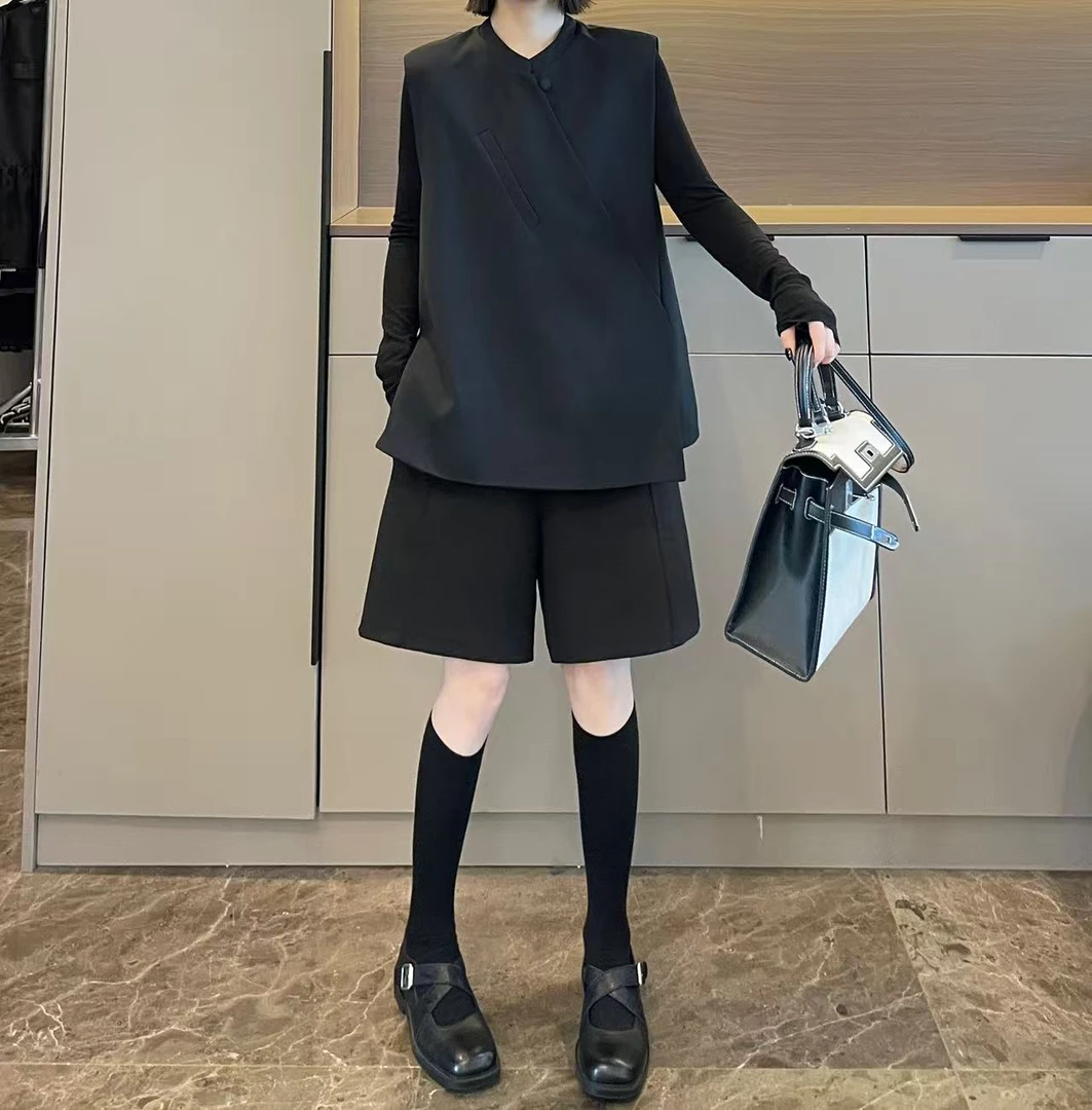 米可/MK-2678YF【一粒扣不对称开衫马甲】时尚休闲秋季新款马甲