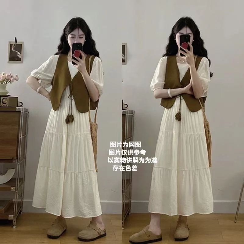 Yi+2025新款老钱风连衣裙套装夏季