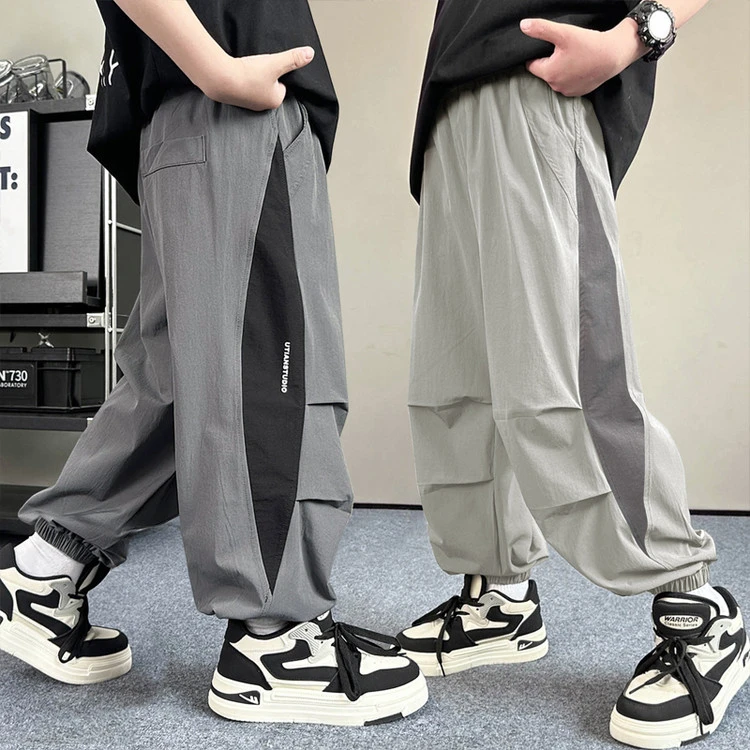 儿童夏款薄款裤子休闲夏季男童中大童直筒百搭宽松潮流速干韩版