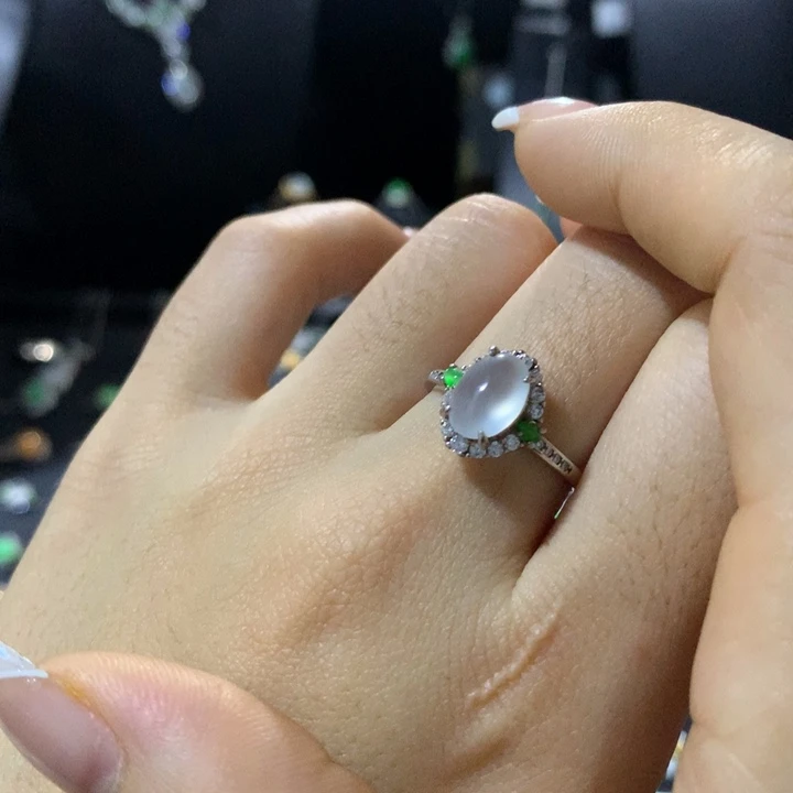 翡翠银S925镶嵌戒指