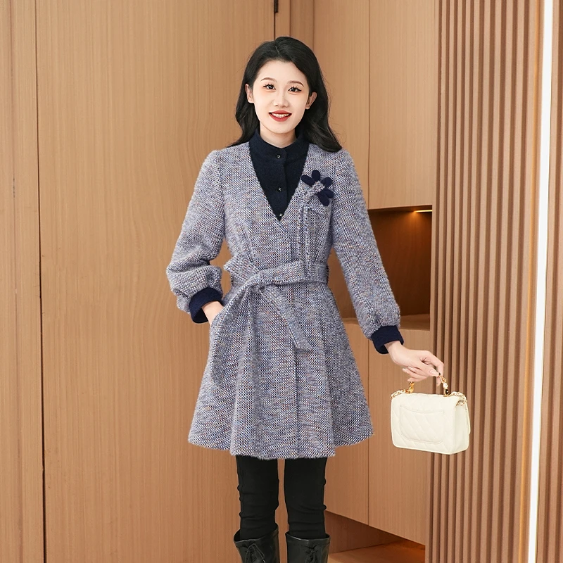 优雅新款气质时尚大气减龄休闲收腰显瘦韩版风衣洋气外套28165