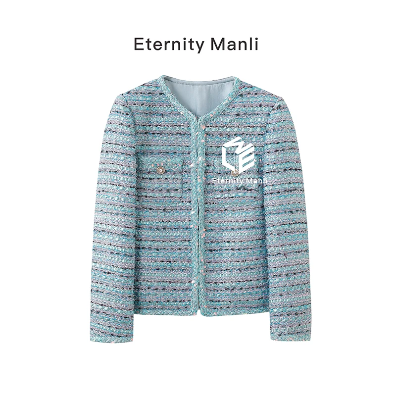 【蓝河】时尚气质秋季短款小香风手工轻奢外套小个子女生XXF9008