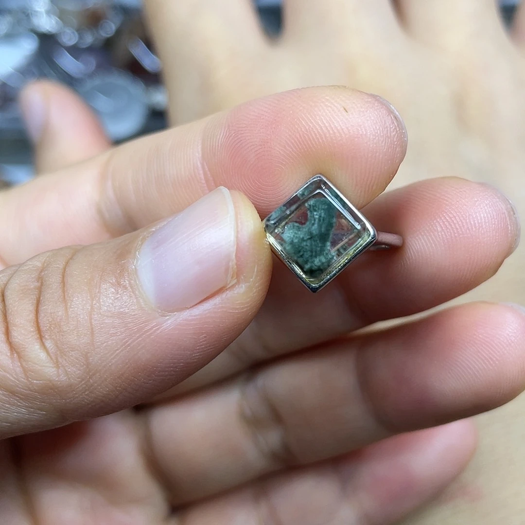 【闪购商品】银S925镶嵌珠宝半成品水晶戒指