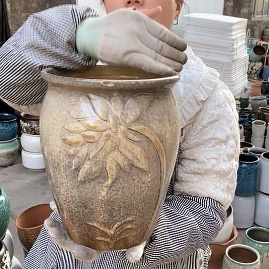 紫砂花盆正品口20高25