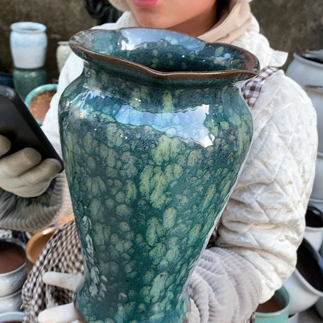 紫砂花盆瑕疵口17高30瑕疵