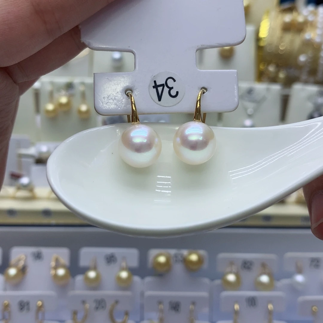 18K金镶嵌耳饰淡水珍珠