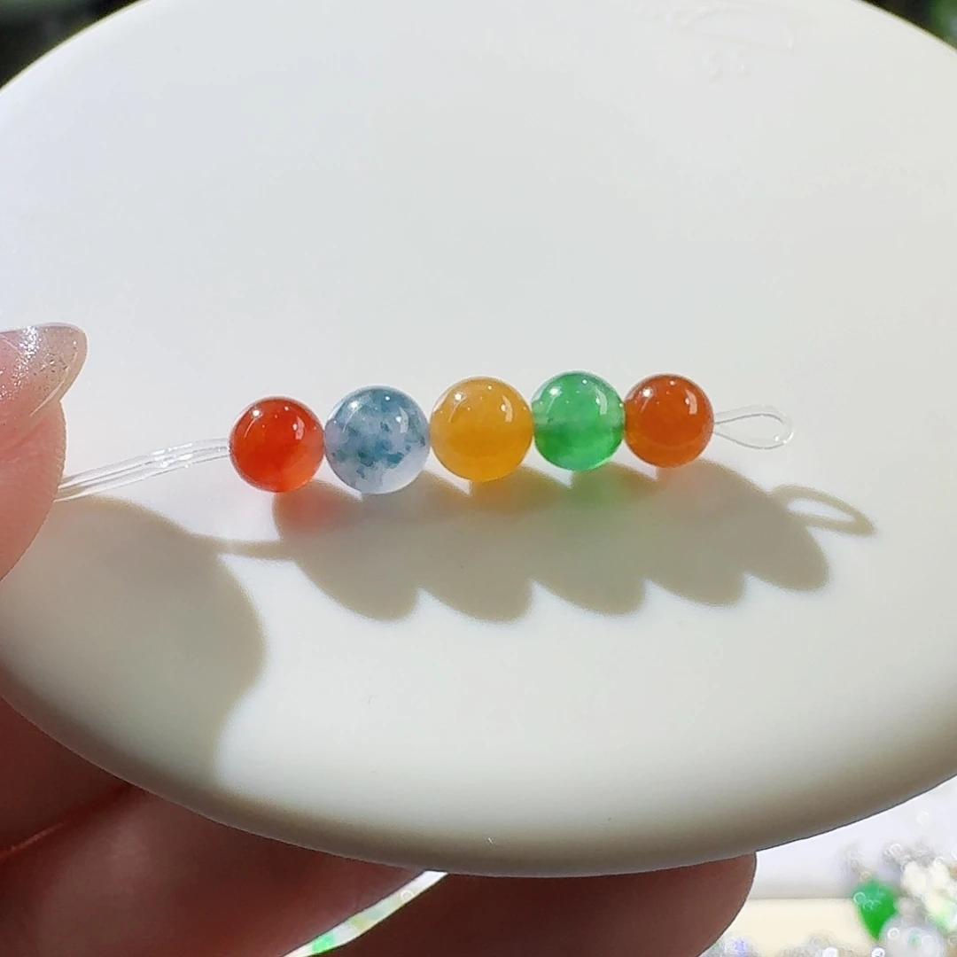 翡翠未镶嵌颈饰彩色珠