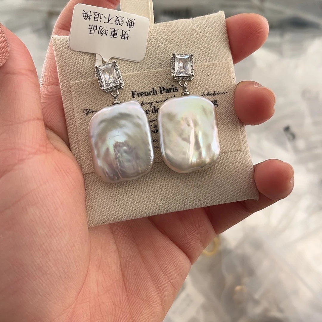 淡水珍珠耳饰合金