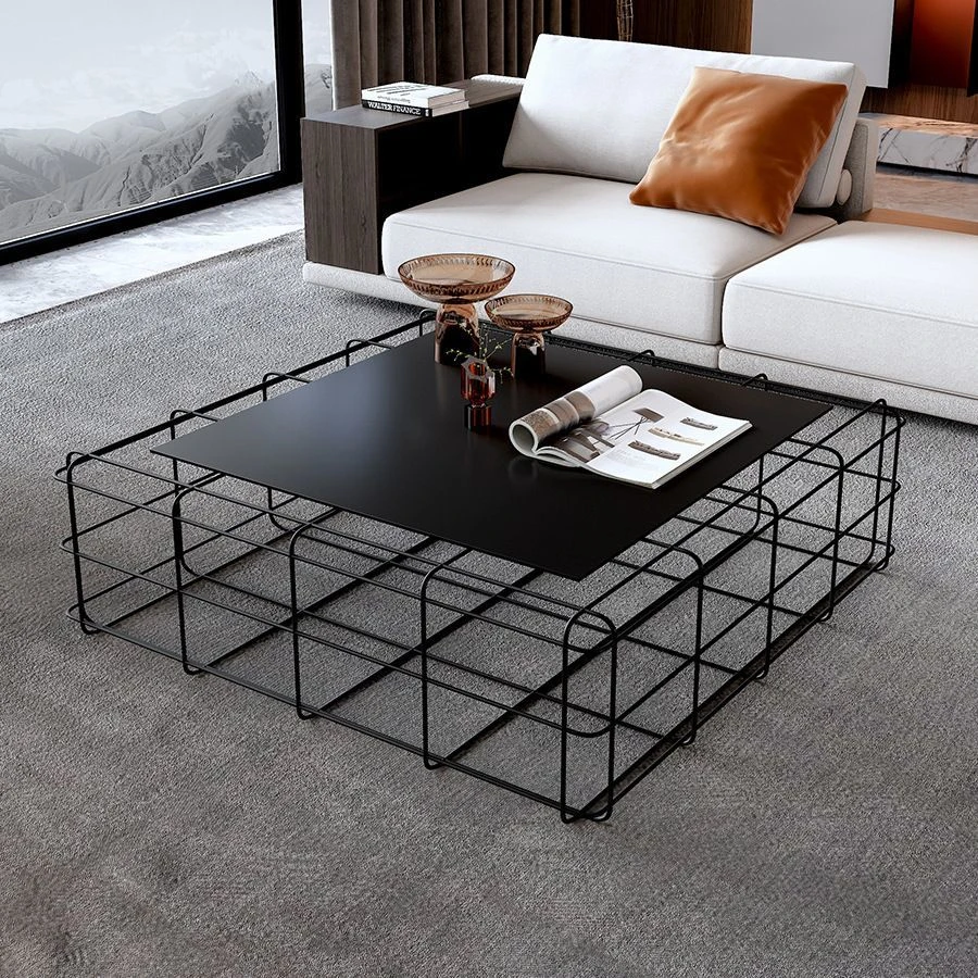 极简茶桌茶几北欧风意式高级现代铁艺桌面轻奢简约客厅家用工业风
