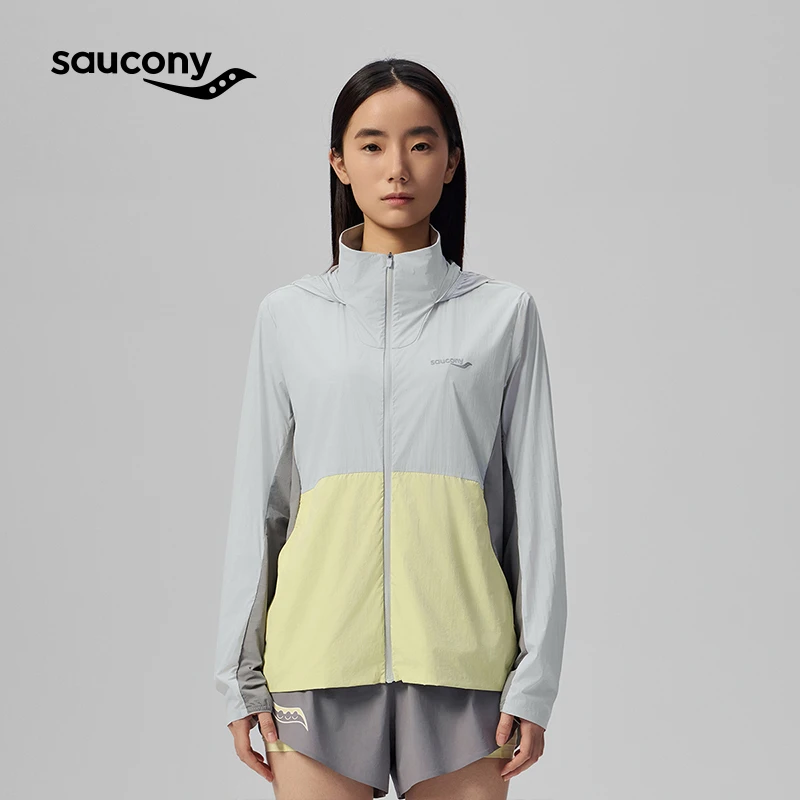 Saucony索康尼女子梭织外套官方跑步运动通勤美拉德色系上衣