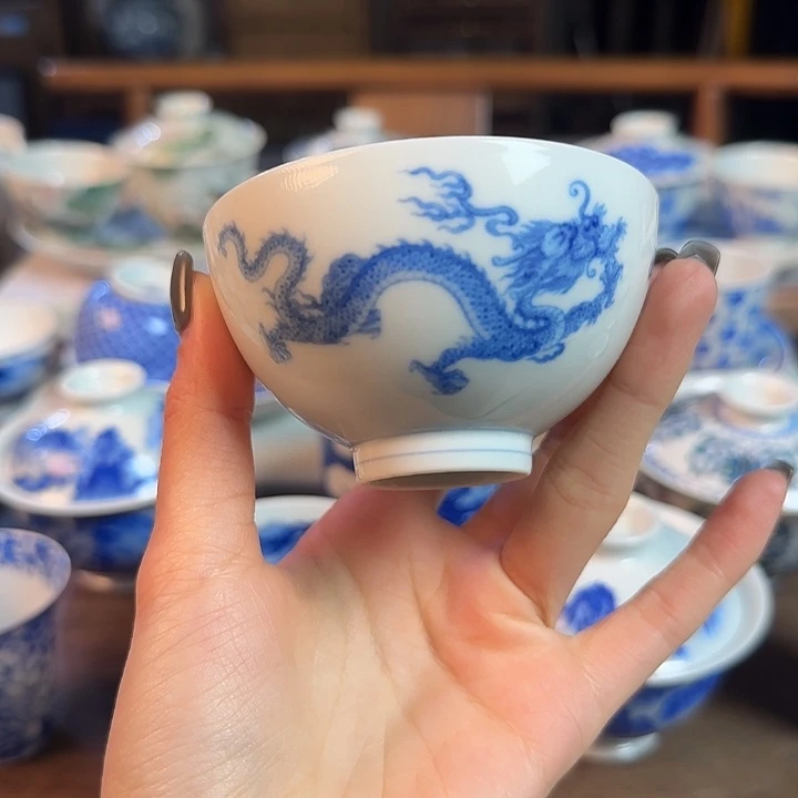 名窑口柴窑 双龙鸡心杯放漏放漏