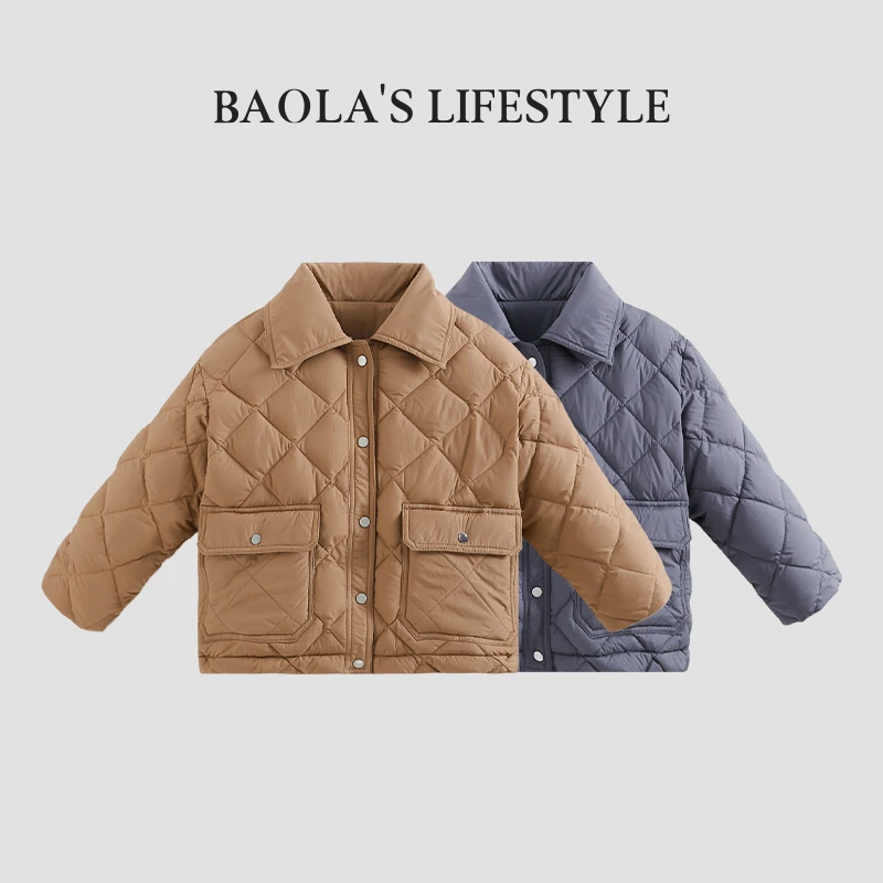 断码清仓【高定】韩系复古秋季女童洋气时尚保暖百搭羽绒服-HQ530