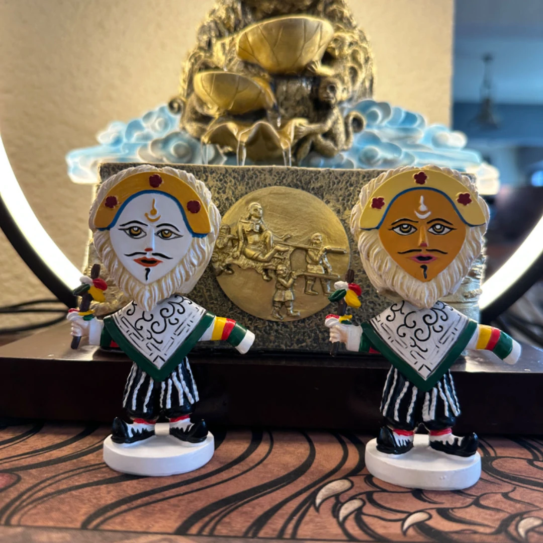 车载摆件藏戏白面、黄面