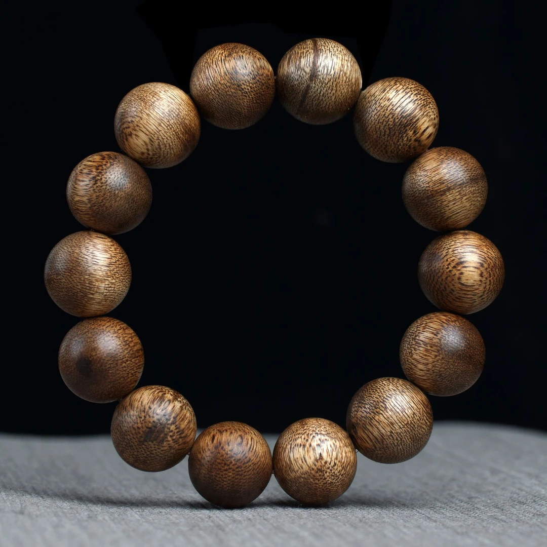 沉香20mm单圈正品高端绿奇楠沉香手串棋楠文玩珠