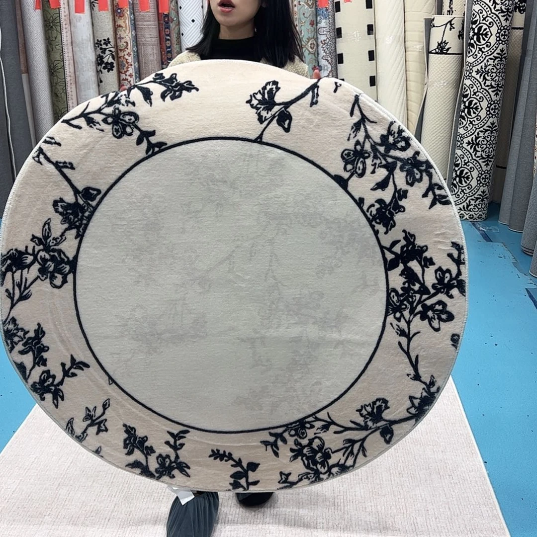 混纺加厚棉布底仿羊绒直径一米二圆全新特价福利