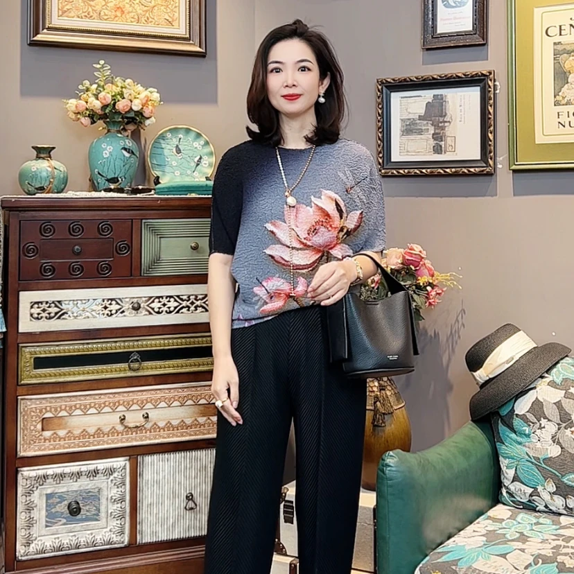 PLEATS MASTER三宅褶皱春夏轻薄时尚收缩褶皱雪纺衫16823