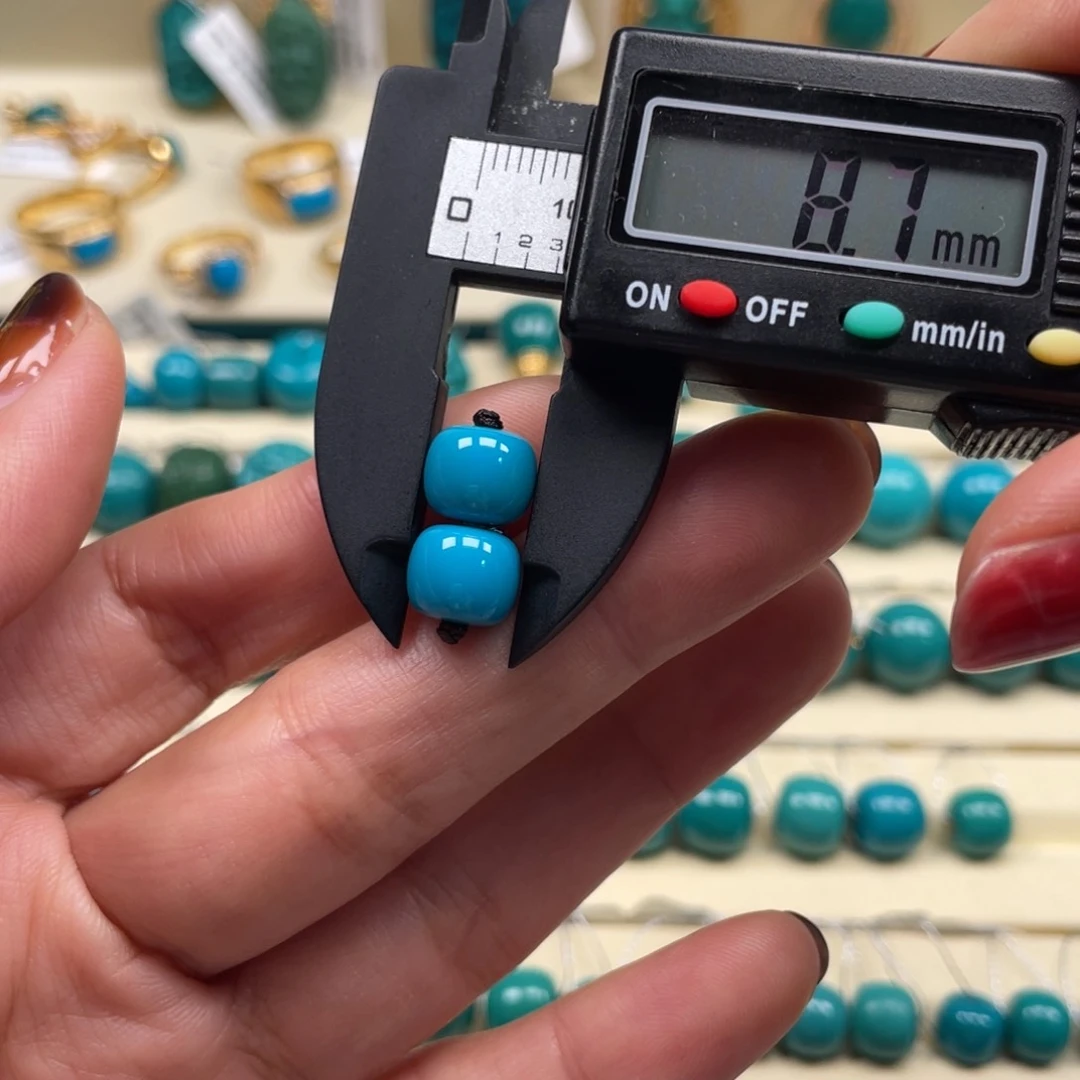 未镶嵌绿松石珠宝奇石对珠