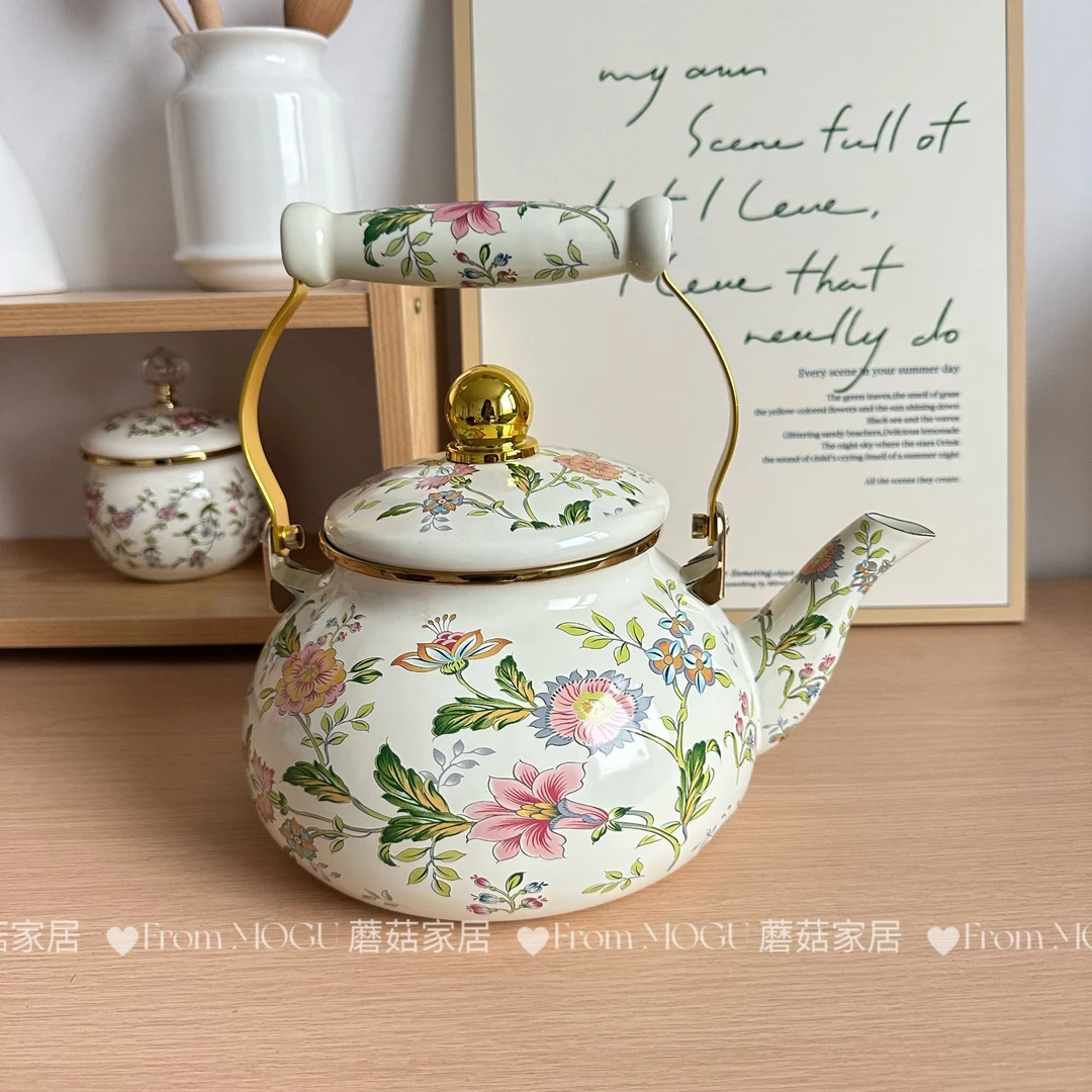 蘑菇家居新款芳香烧水壶2.5L燃气电陶炉电磁炉煮花茶果茶明火加热