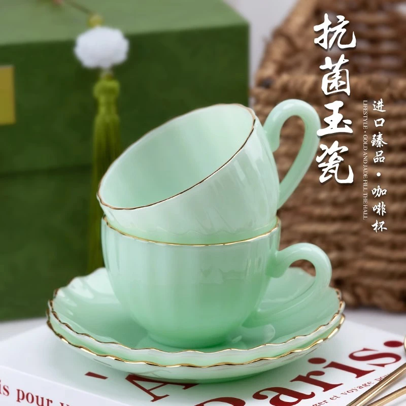 景德镇高档玉瓷咖啡杯单拍