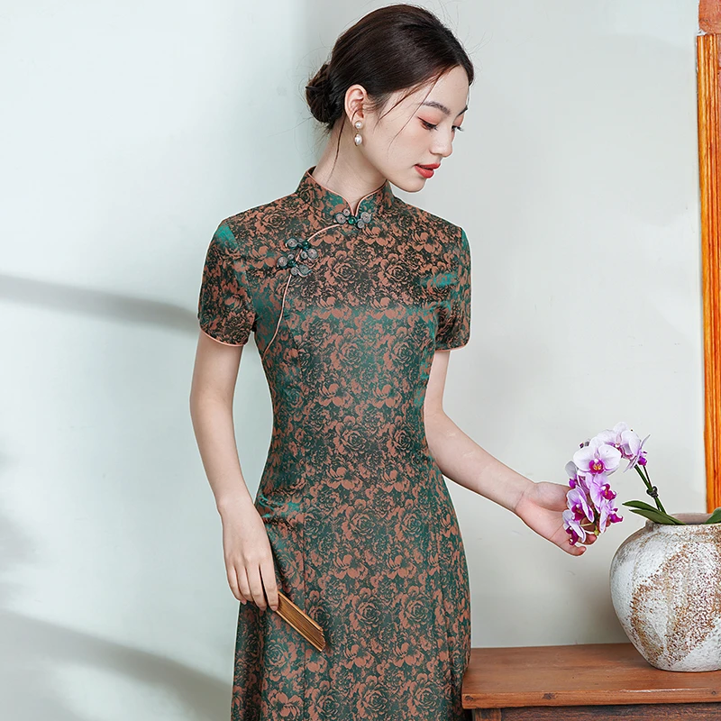 新中式旗袍2025夏季高端上海复古改良连衣裙素雅国风礼服日常可穿