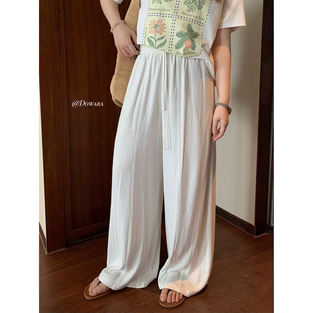 现货大婉酱微胖定制【风栖棉麻】韩版通勤风休闲裤子百搭长裤 9228D