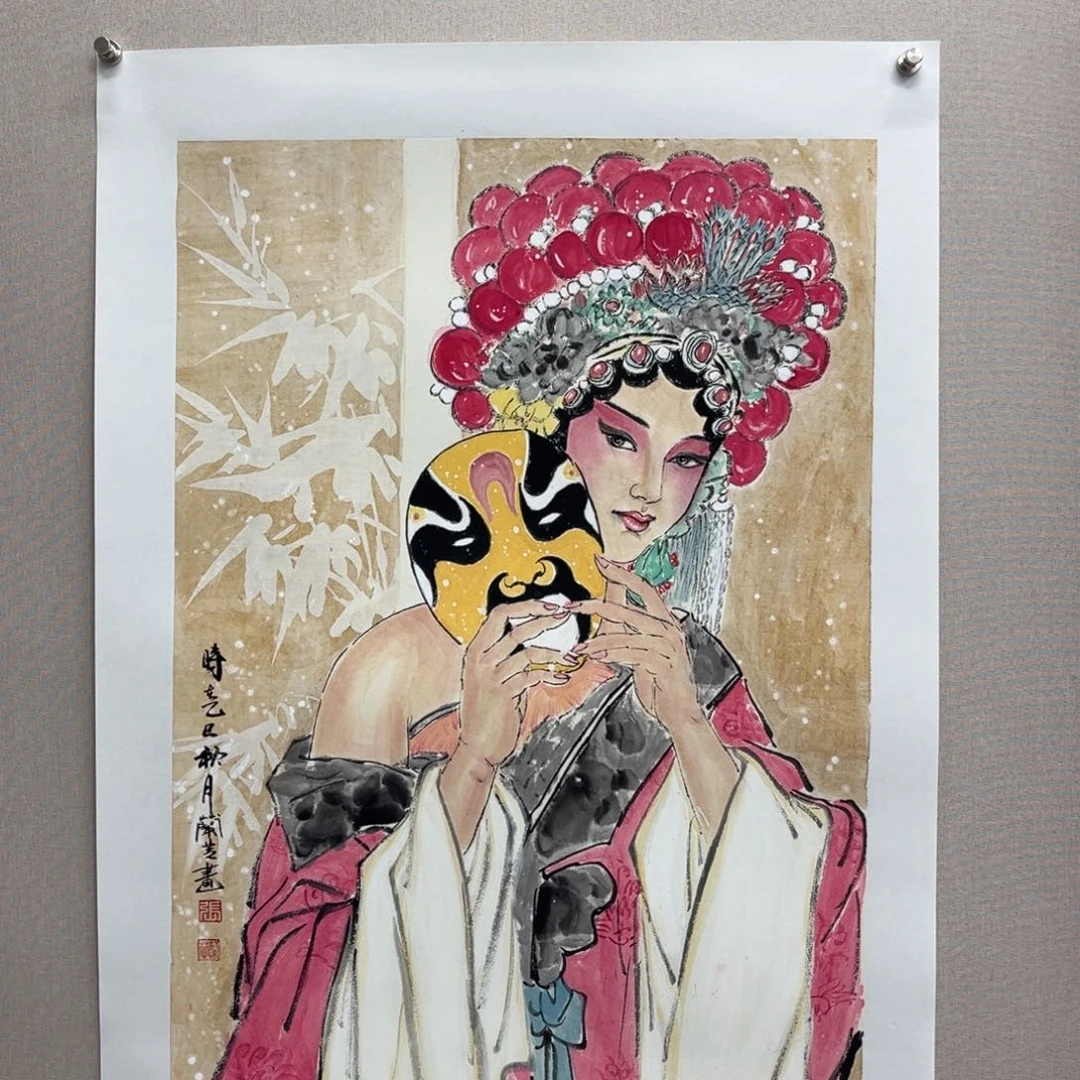 国画艺术家真人手绘