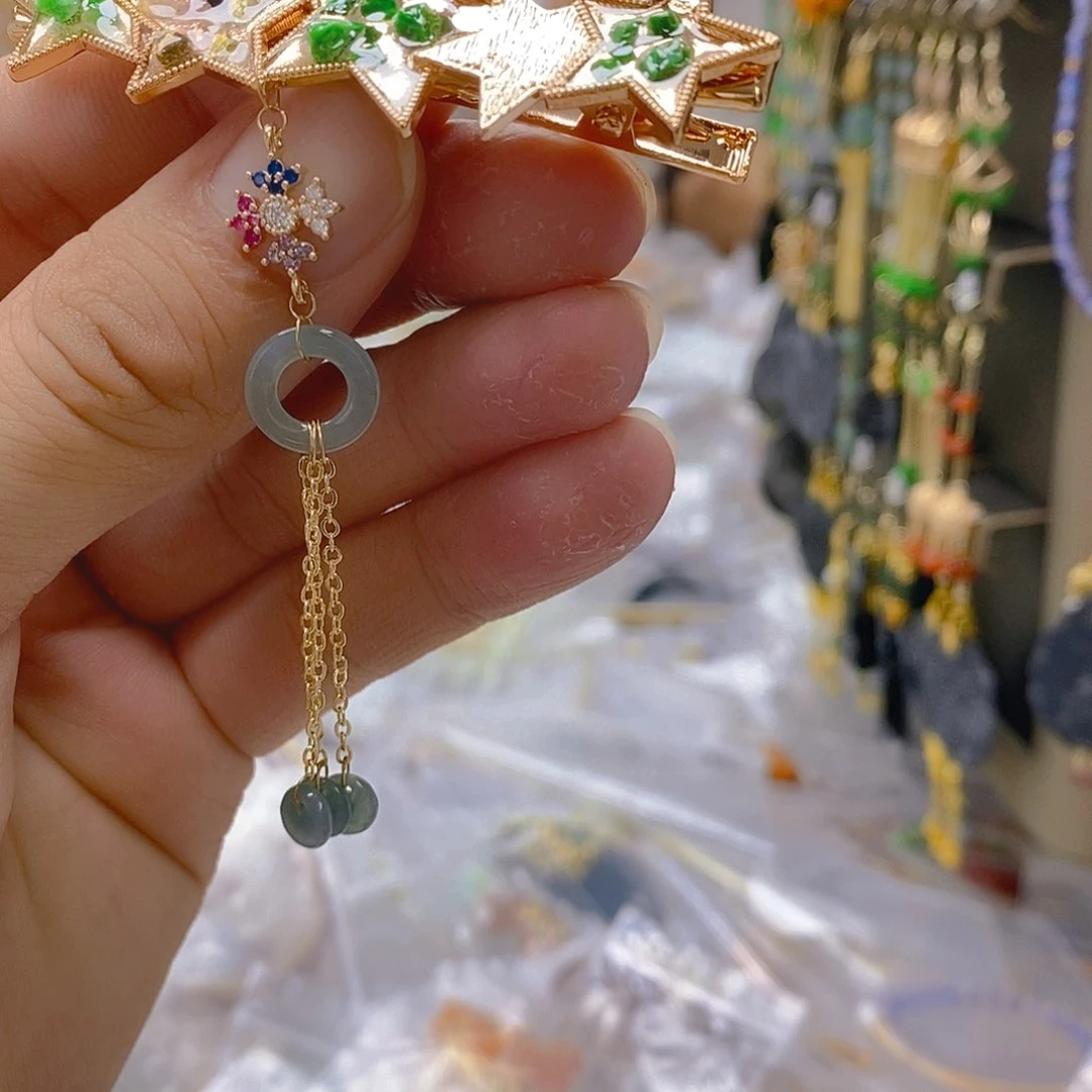 翡翠合金耳饰翡翠